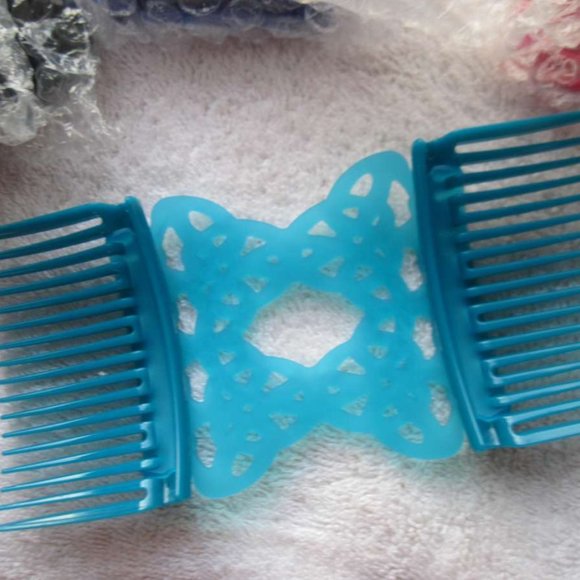 Scunci Comfy Comb Plastic Silicone Updo Stretch Style Hair Clip Black Blue Pink - Picture 8 of 16